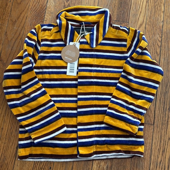 NWT mini rodini organic cotton velour blazer jacket boys unisex navy size 5-7 - Picture 2 of 8